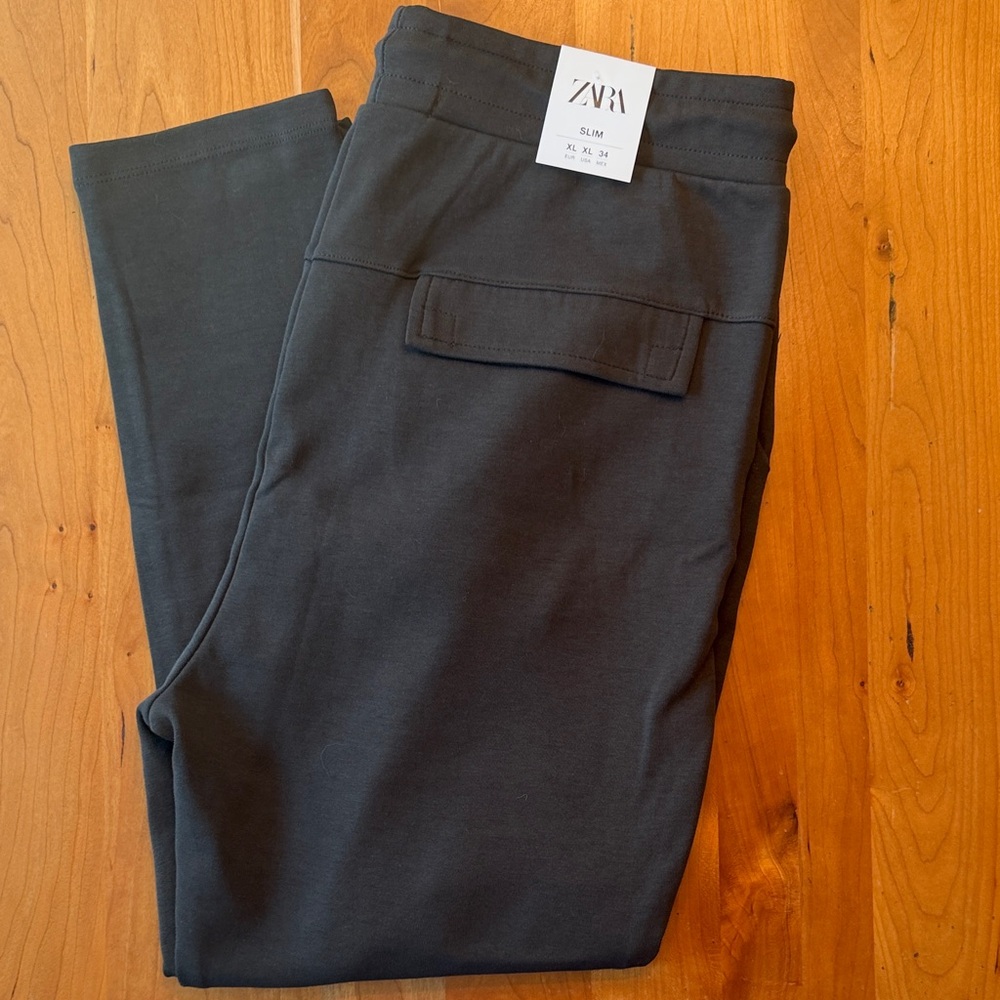 Zara Men Slim Olive Cargo Joggers